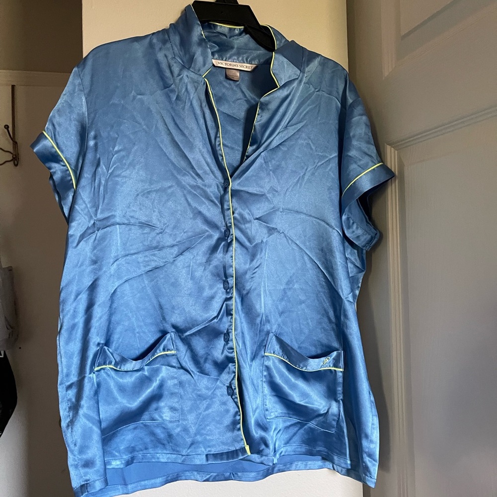 Victoria’s Secret Silk Pajama Button Up Top